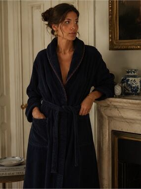 Vintage Old Money Laura Ashley Robe Thick Heavyweight Cotton Terry